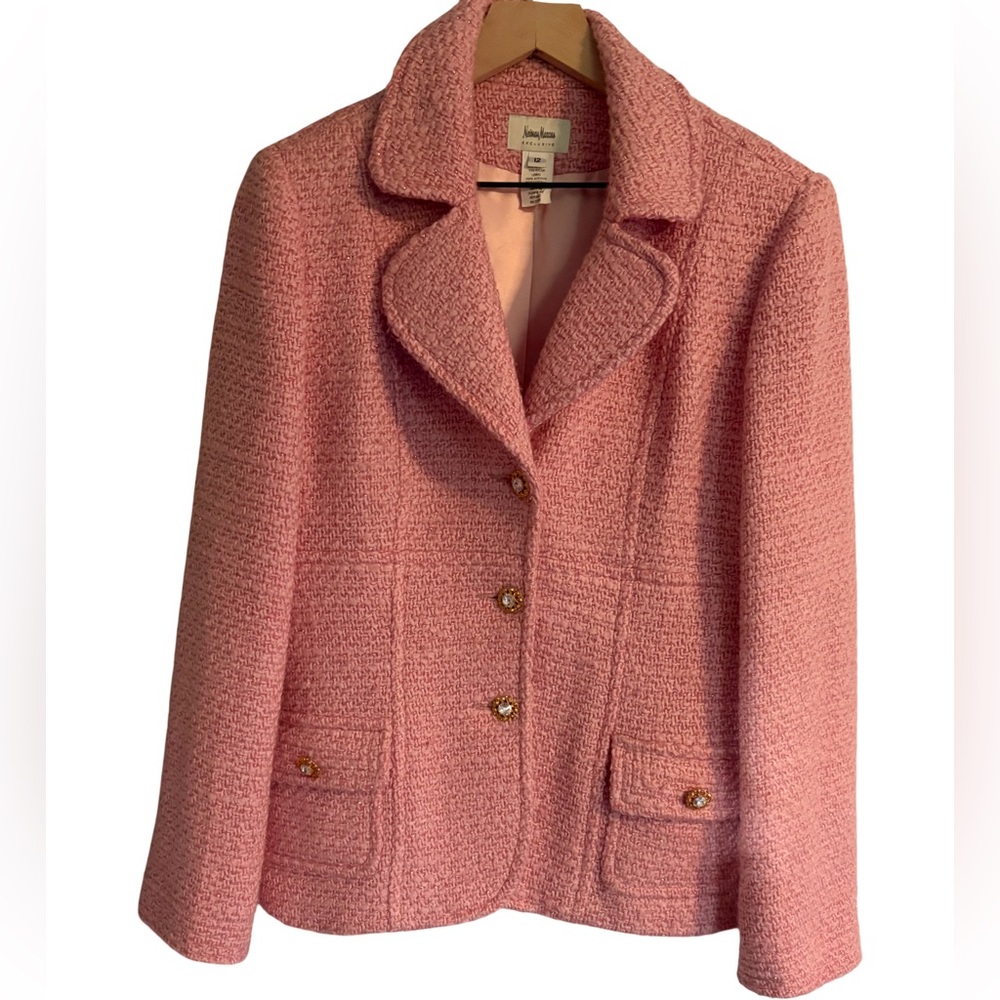 Neiman Marcus Tweed Jacket in Pink